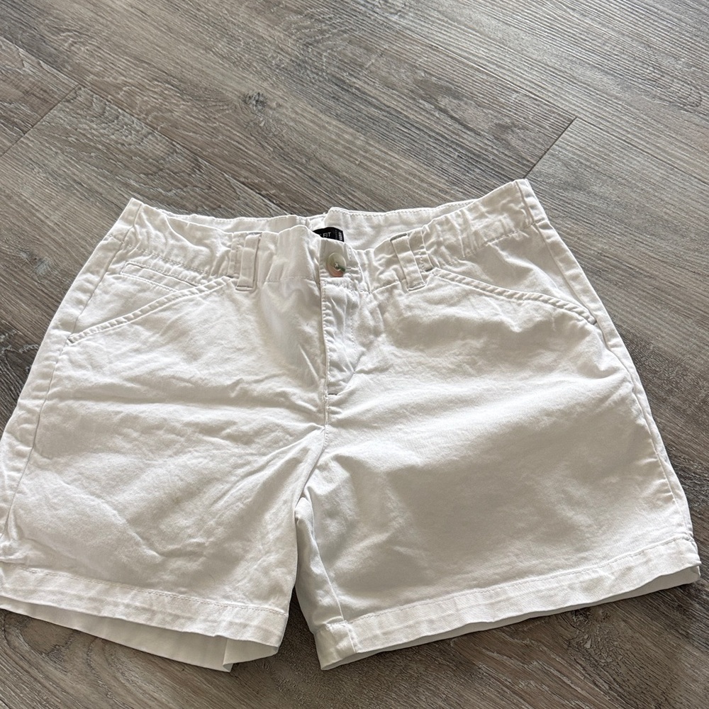 Lee White Cotton Mid-Rise Shorts sz 8